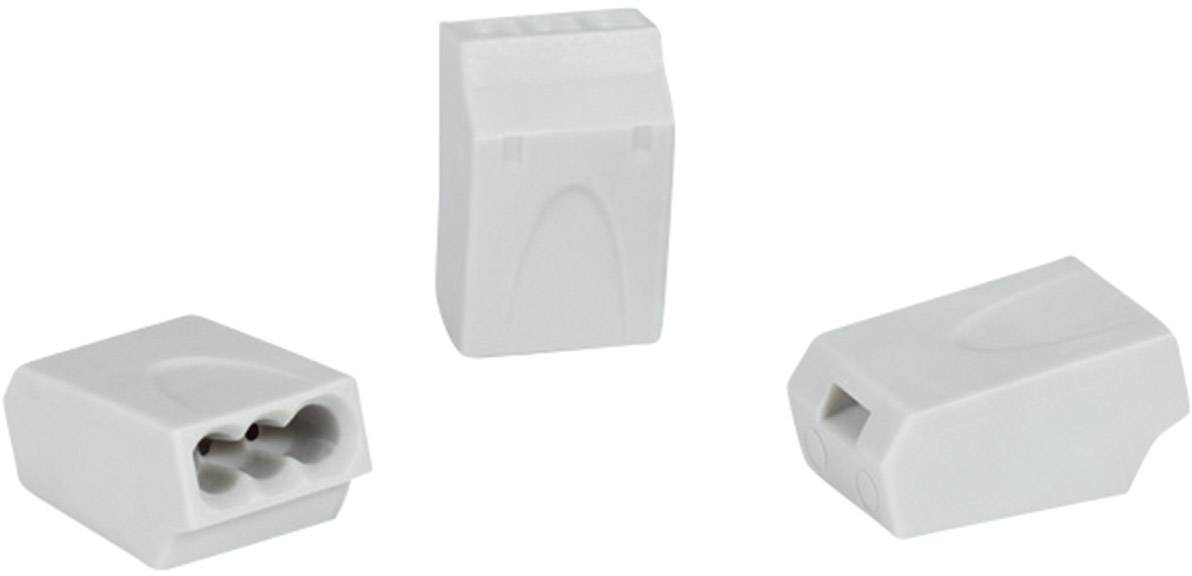 HellermannTyton Verbindungsklemme starr: 0.5-1.5mm² Polzahl: 3 HECE-3X1.5-PA-GY-100 Grau