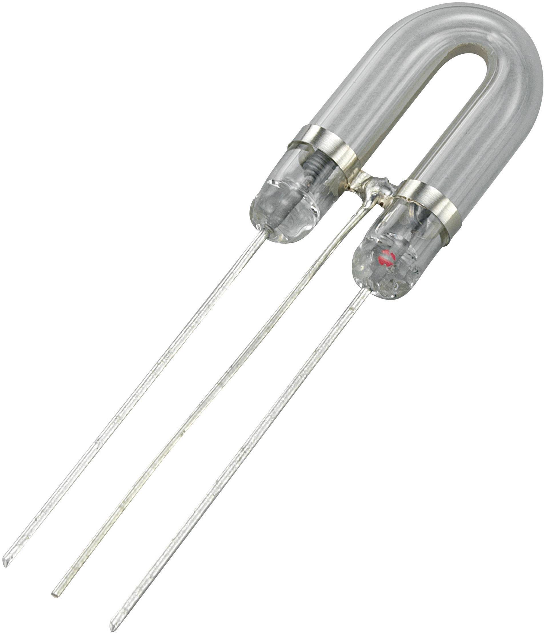 Elektronisches Bauteil: Gasentladungsröhre mit zwei parallelen Metallanschlüssen. Sie schützt vor Überspannungen.