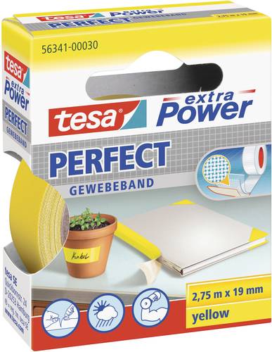 TESA PERFECT 56341-00030-03 Gewebeklebeband tesa® extra Power Gelb (L x B) 2.75m x 19mm 1St.