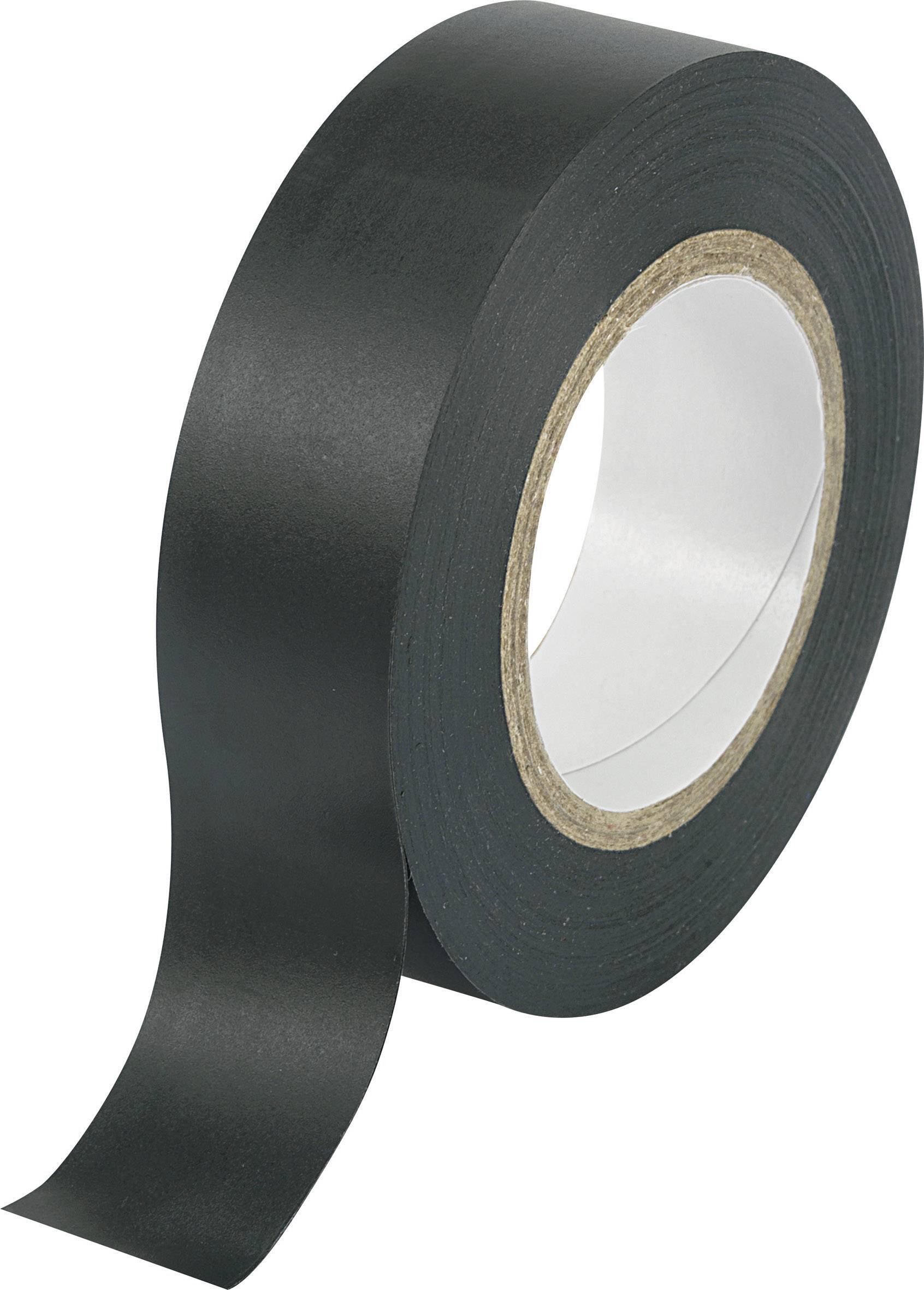 Schwarzes Isolierband mit abgerolltem Ende, geeignet zum Isolieren elektrischer Kabel und anderer Anwendungen.