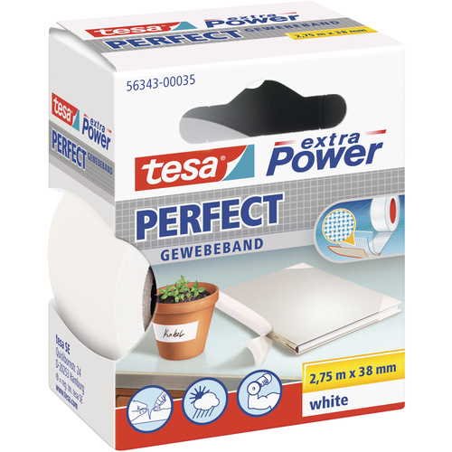 TESA PERFECT 56343-00035-03 Gewebeklebeband tesa® extra Power Weiß (L x B) 2.75 m x 38 mm 1 St.