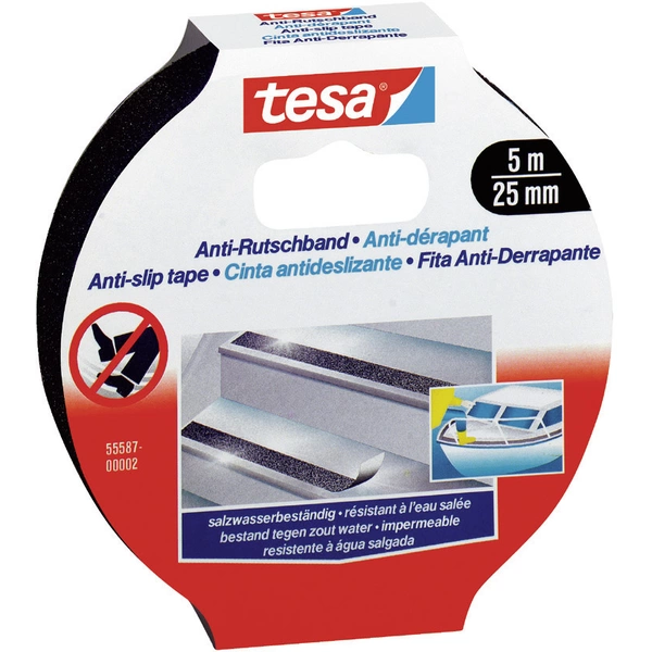 TESA 55587-00002-11 Anti-Rutschband Schwarz (L x B) 5m x 25mm 1St. TESA 55587-00002-11 Anti-Rutschband Schwarz (L x B) 5m x 25mm 1St.