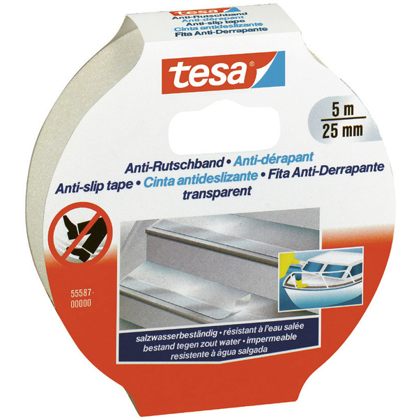 TESA 55587-00000-11 Anti-Rutschband Transparent (L x B) 5m x 25mm 1St.
