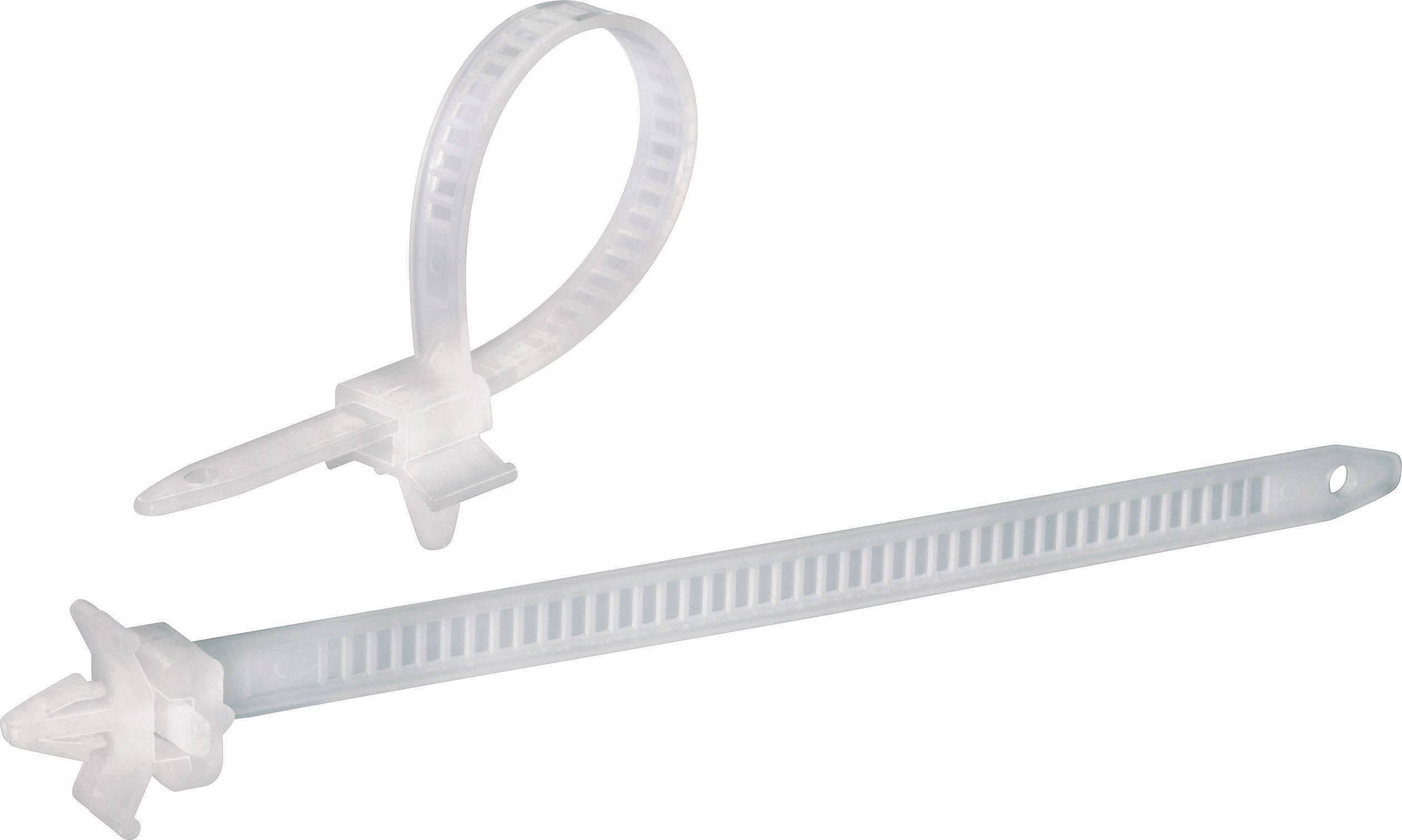 TRU Components 1592899 TC-PHV150203 Kabelbinder 150 mm 7.90 mm Natur mit Spreizanker 100 St.