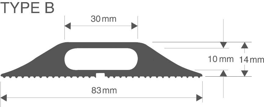 Vulcascot Kabelbrücke Snap Fit B-GY Gummi Grau Anzahl Kanäle: 1 3000 mm Inhalt: 1 St.