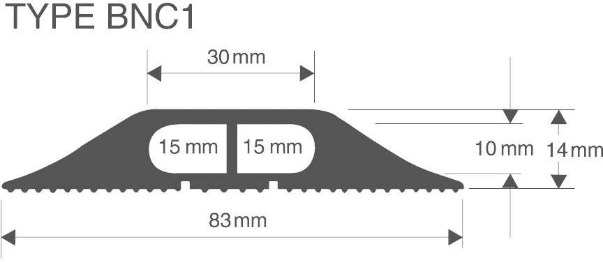 Vulcascot Kabelbrücke VUS-008 Gummi Grau Anzahl Kanäle: 2 3000 mm Inhalt: 1 St.