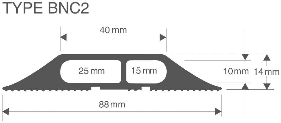 Vulcascot Kabelbrücke VUS-009 Gummi Schwarz Anzahl Kanäle: 2 3000 mm Inhalt: 1 St.