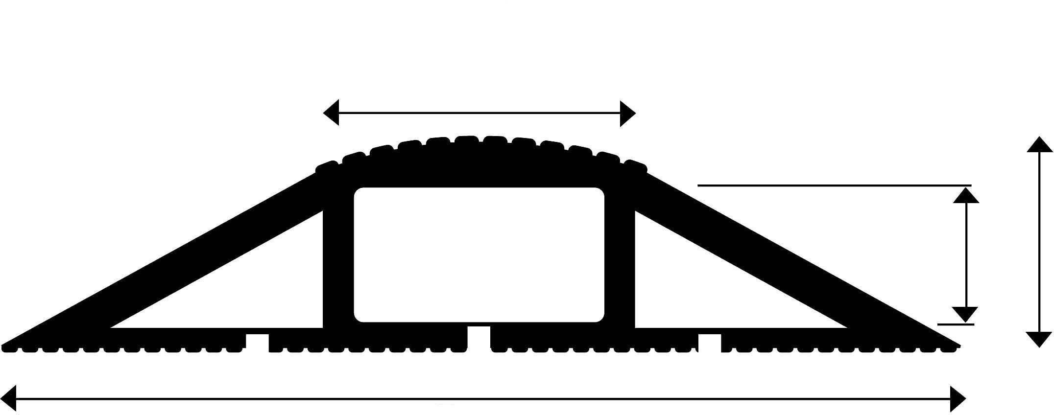 Vulcascot Kabelbrücke MCP 1 Gummi Schwarz Anzahl Kanäle: 3 3000mm Inhalt: 1St.