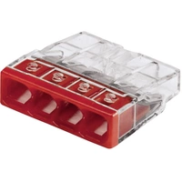 WAGO 2273-204-100 2273 Dosenklemme flexibel: - starr: 0.5-2.5 mm² Polzahl: 4 100 St. Transparent, R WAGO 2273-204-100 2273 Dosenklemme flexibel: - starr: 0.5-2.5 mm² Polzahl: 4 100 St. Transparent, R