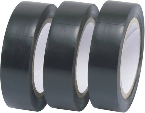 TRU Components 1563959 Isolierband-Set Schwarz (L x B) 10 m x 15 mm 3 St.