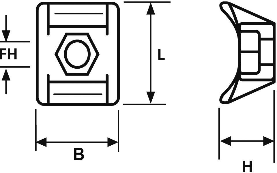 HellermannTyton NY3256-N66-NA-M1 Befestigungssockel schraubbar 151-25219 Transparent
