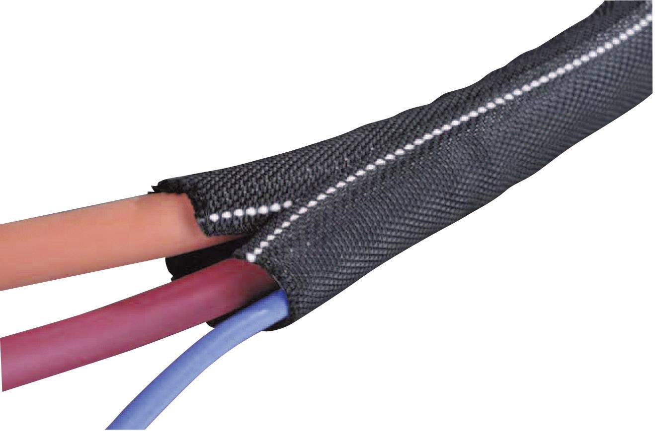 HellermannTyton 170-01102 Twist-In-FR 13 Geflechtschlauch Schwarz, Weiß Polyester 10 bis 13 mm Mete