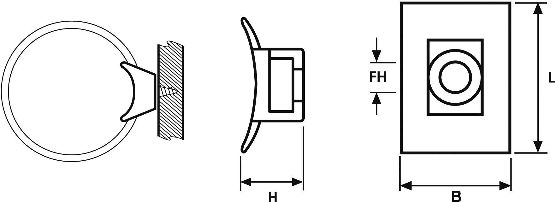 HellermannTyton LKCSF1-N66-NA-C1 Befestigungssockel schraubbar 151-27219 Transparent