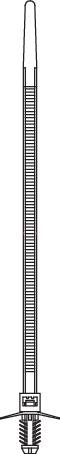 TRU COMPONENTS 1592908 TC-PDVR170BK203 Kabelbinder 169 mm 5 mm Schwarz mit Spreizanker und Teller 1 St.