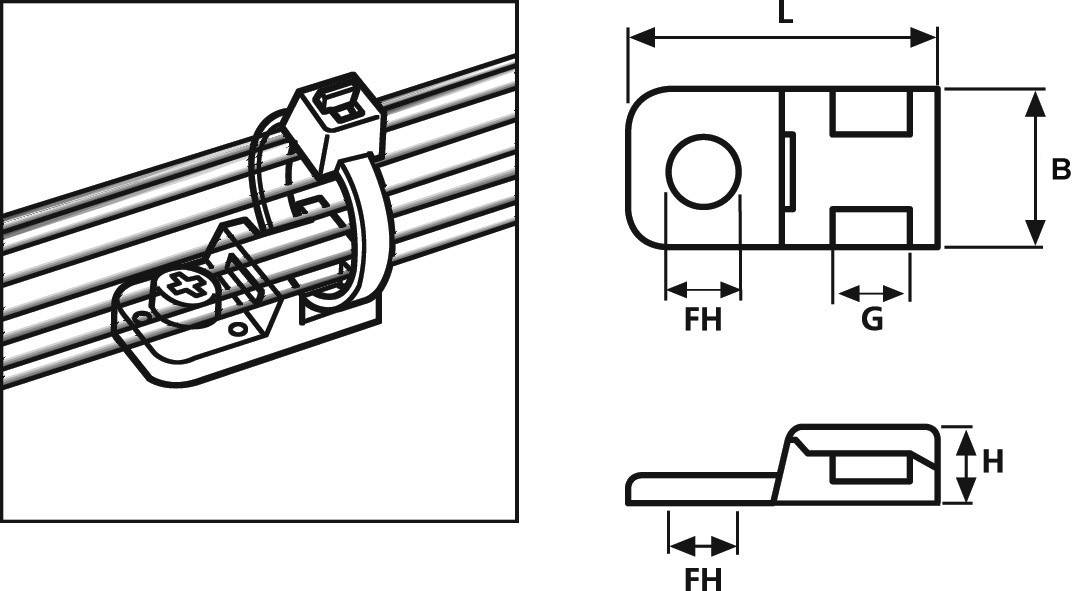 HellermannTyton CTAM1-N66-NA-C1 Befestigungssockel schraubbar 151-31103 Transparent