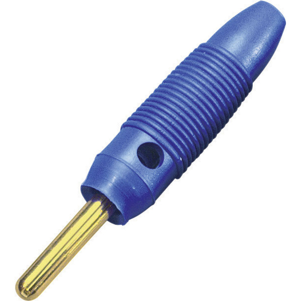 BKL Electronic 072153/G Bananenstecker Stecker, gerade Stift-Ø: 4mm Blau 1St.