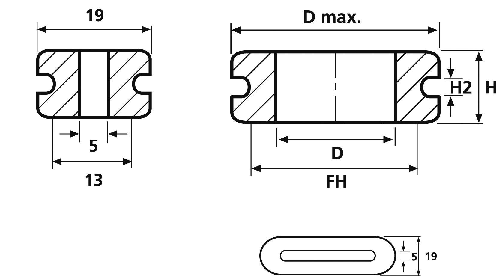 HellermannTyton HV1606-PVC-GY-D1 Kabeldurchführung Klemm-Ø (max.) 19 mm Plattenstärke (max.) 3 mm