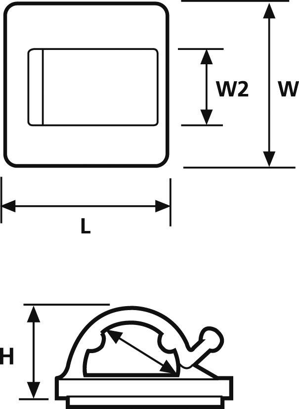 HellermannTyton RB5-N66-NA-C1 Befestigungssockel selbstklebend 151-14059 Bündel-Ø-Bereich 2.30 mm (max) Natur 1 St.