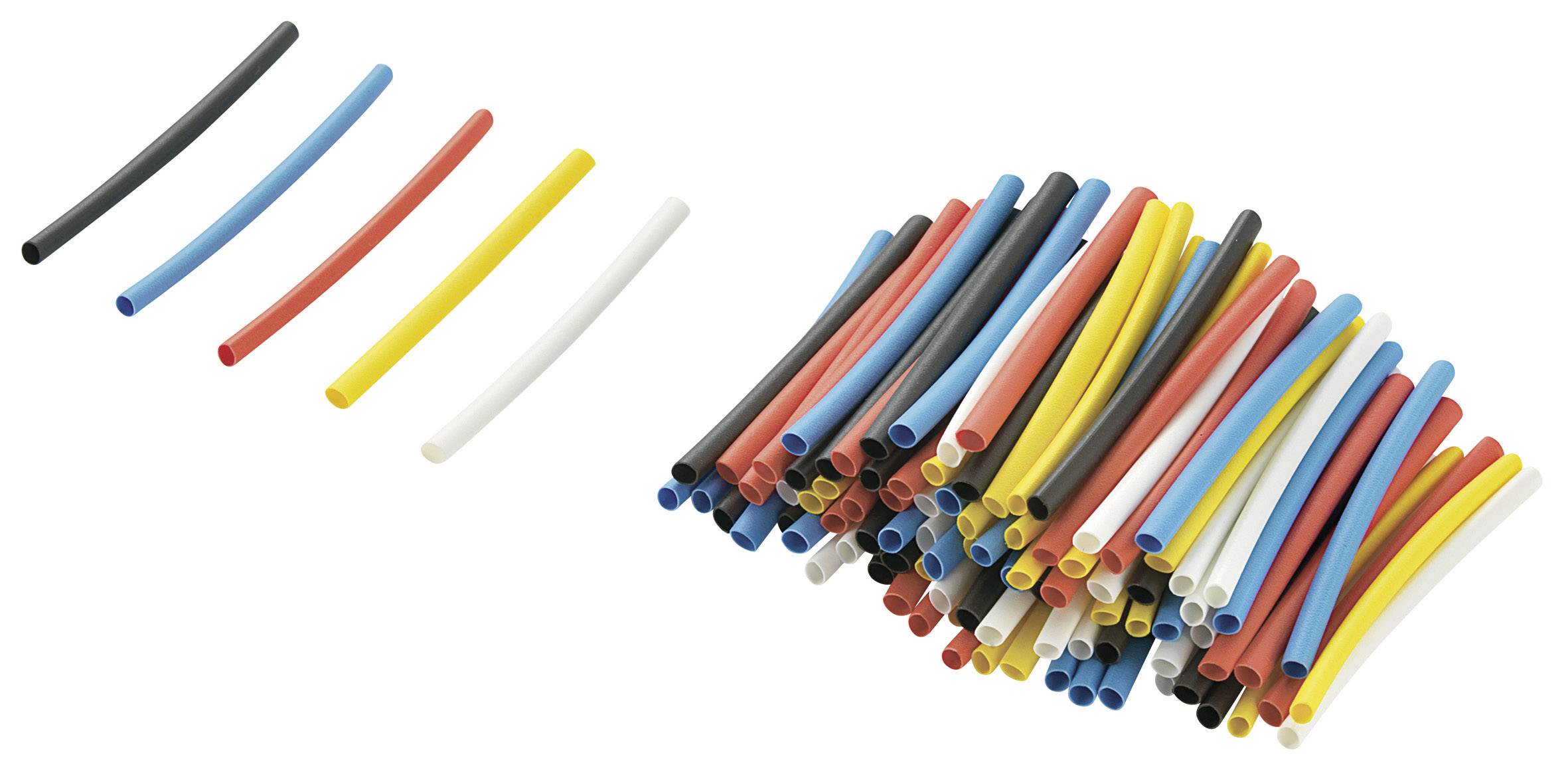 TRU Components 1570887 Schrumpfschlauchsortiment Bunt 1.60mm 0.80mm Schrumpfrate:2:1 125St.