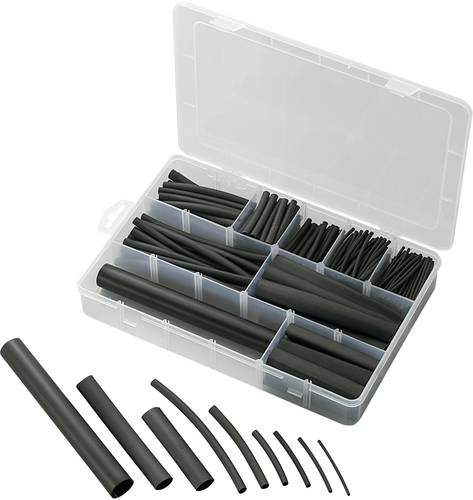 TRU Components 1572181 Schrumpfschlauchsortiment Schwarz Schrumpfrate:2:1, 3:1, 4:1, 6:1 302 Teile