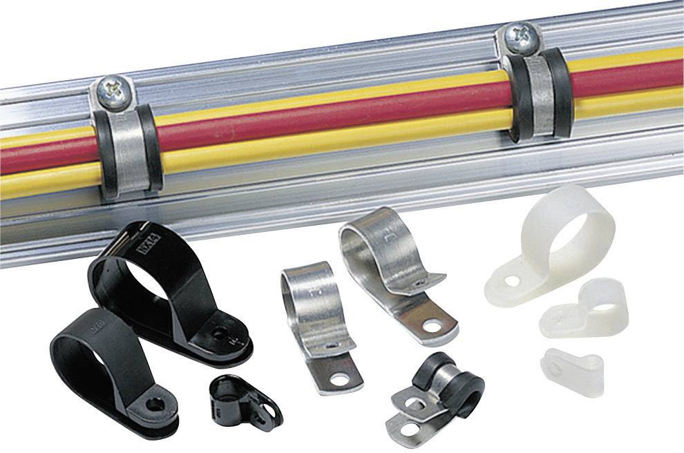 HellermannTyton ALU5-ALU-NA-C1 Befestigungsschelle schraubbar 211-10050 Bündel-Ø-Bereich 8 mm (max)