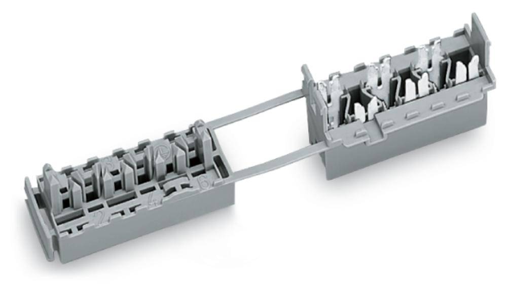 WAGO Verbindungsklemme starr: 0.75-1.5mm² Polzahl: 6 50 St. Grau