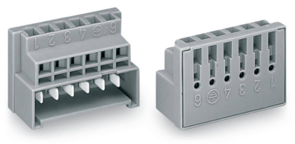 WAGO Verbindungsklemme starr: 0.75-1.5mm² Polzahl: 6 50 St. Grau