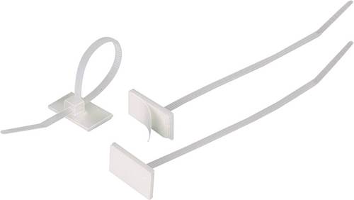 HellermannTyton 148-00001 T18RSA-PA66-NA-C1 Kabelbinder 100 mm 2.50 mm Natur mit Klebesockel