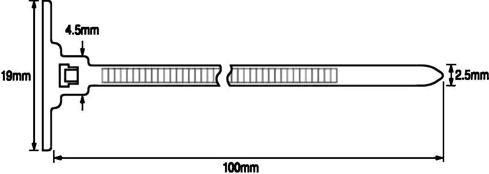 HellermannTyton 148-00001 T18RSA-PA66-NA-C1 Kabelbinder 100 mm 2.50 mm Natur mit Klebesockel 1 St.