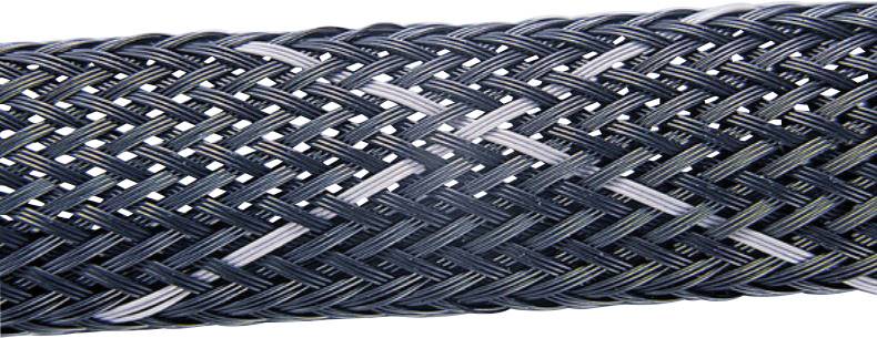 HellermannTyton 170-50030 HEGPV0X03-PBT-BK-C4 Geflechtschlauch Schwarz, Grau Polyester 2 bis 6mm Meterware