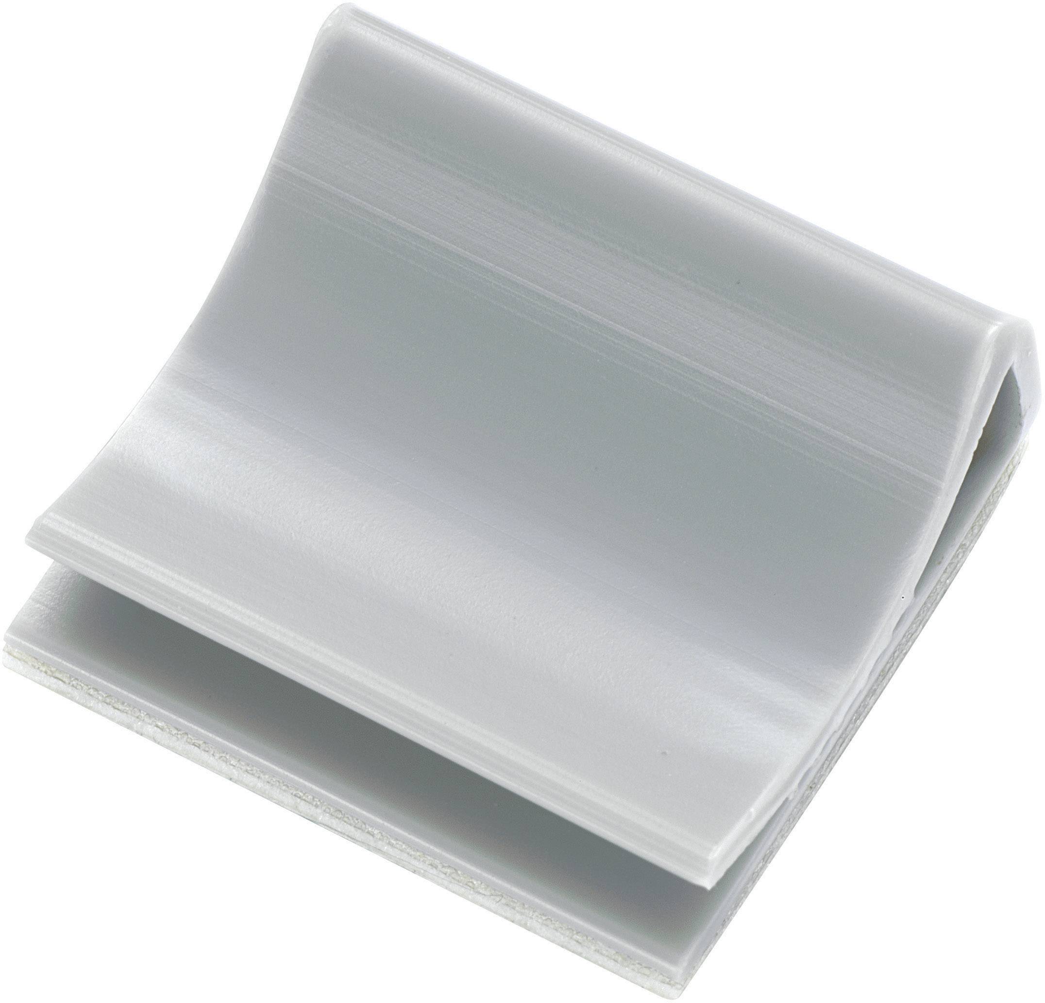 TRU Components 130100-PVC-WH-D1 Befestigungssockel 1572127 Bündel-Ø-Bereich 6.70mm (max) mit Acrylat Kleber Grau