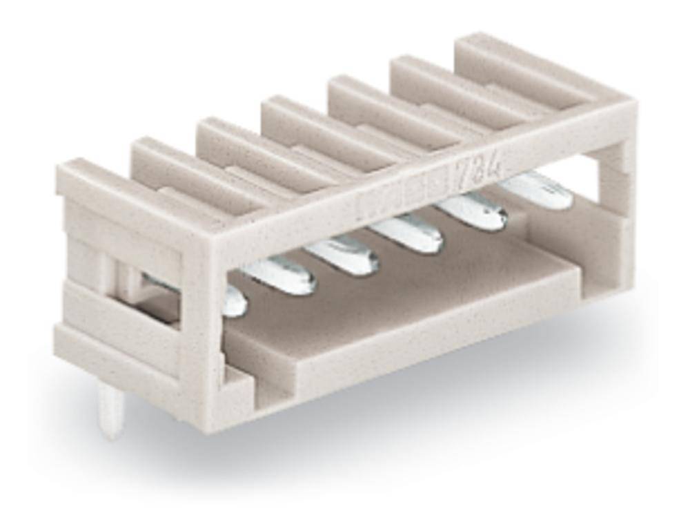 Kunststoff-Steckverbinder mit sechs Metallpins. Geeignet für elektronische Bauteile.