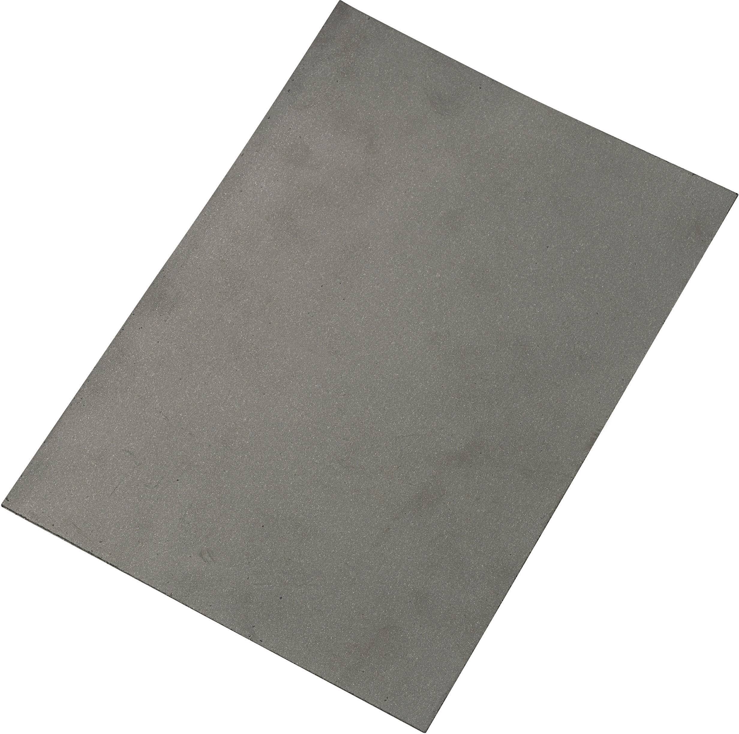 Ein rechteckiges fein gemustertes graues Blatt liegt schräg auf weißem Hintergrund.