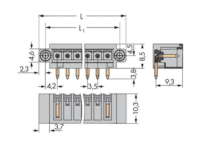 WAGO Stiftleiste (Standard) 2140 Polzahl Gesamt 18 Rastermaß: 3.50 mm 734-178/108-000 50 St.