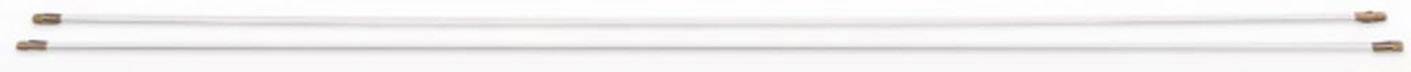 Zwei identische hellgraue Stäbe mit braunen Enden liegen parallel übereinander auf einem weißen Hintergrund.