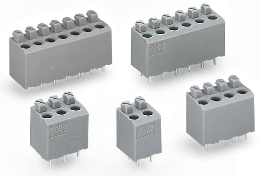 WAGO 735-304 Federkraftklemmblock Polzahl 4 Grau 240 St.