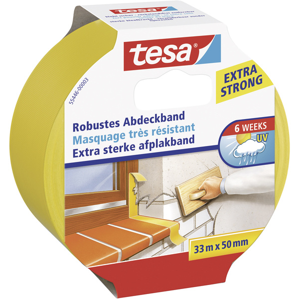 TESA EXTRA STRONG 55446-00003-02 Putzband Gelb (L x B) 33m x 50mm 1St.