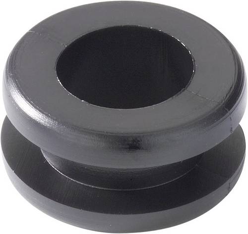 HellermannTyton HV1204-PVC-BK-M1 Kabeldurchführung Klemm-Ø (max.) 10 mm Plattenstärke (max.) 4 mm