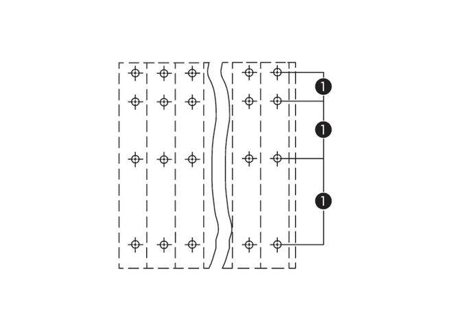 Eine schematische Darstellung zeigt ein Muster aus Punkten und Linien, nummeriert mit '1', verbunden durch Linien zur rechten Seite.
