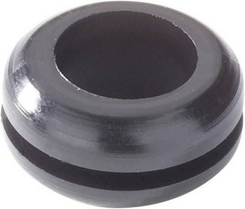 HellermannTyton HV1215-PVC-BK-N1 Kabeldurchführung Klemm-Ø (max.) 6 mm Plattenstärke (max.) 1 mm P