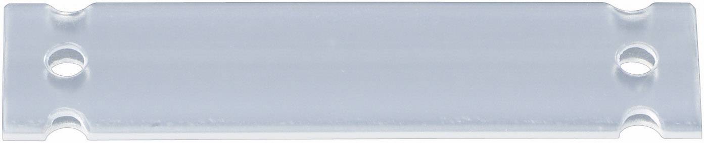 Metallplatte mit vier Löchern, gleichmäßig über die Länge verteilt. Sie ist rechteckig und dient zur Befestigung oder Verbindung.