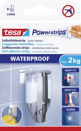 TESA 59700 Powerstrips® Waterproof Weiß Inhalt: 6St.