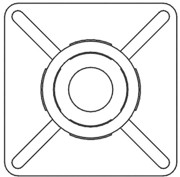 TRU Components TC-HC19R203 Befestigungssockel selbstklebend 1593034 Bündel-Ø-Bereich 3mm (max) 4fach einfädeln Transparent