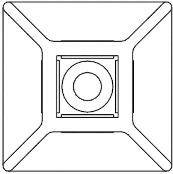 TRU Components TC-HCR25203 Befestigungssockel selbstklebend 1593037 Bündel-Ø-Bereich 9.50mm (max) 4fach einfädeln Schwarz