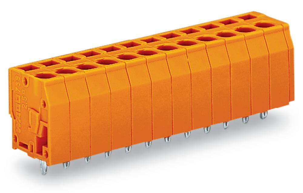 WAGO 739-162/100-000 Federkraftklemmblock 2.50 mm² Polzahl (num) 12 Orange 60 St.