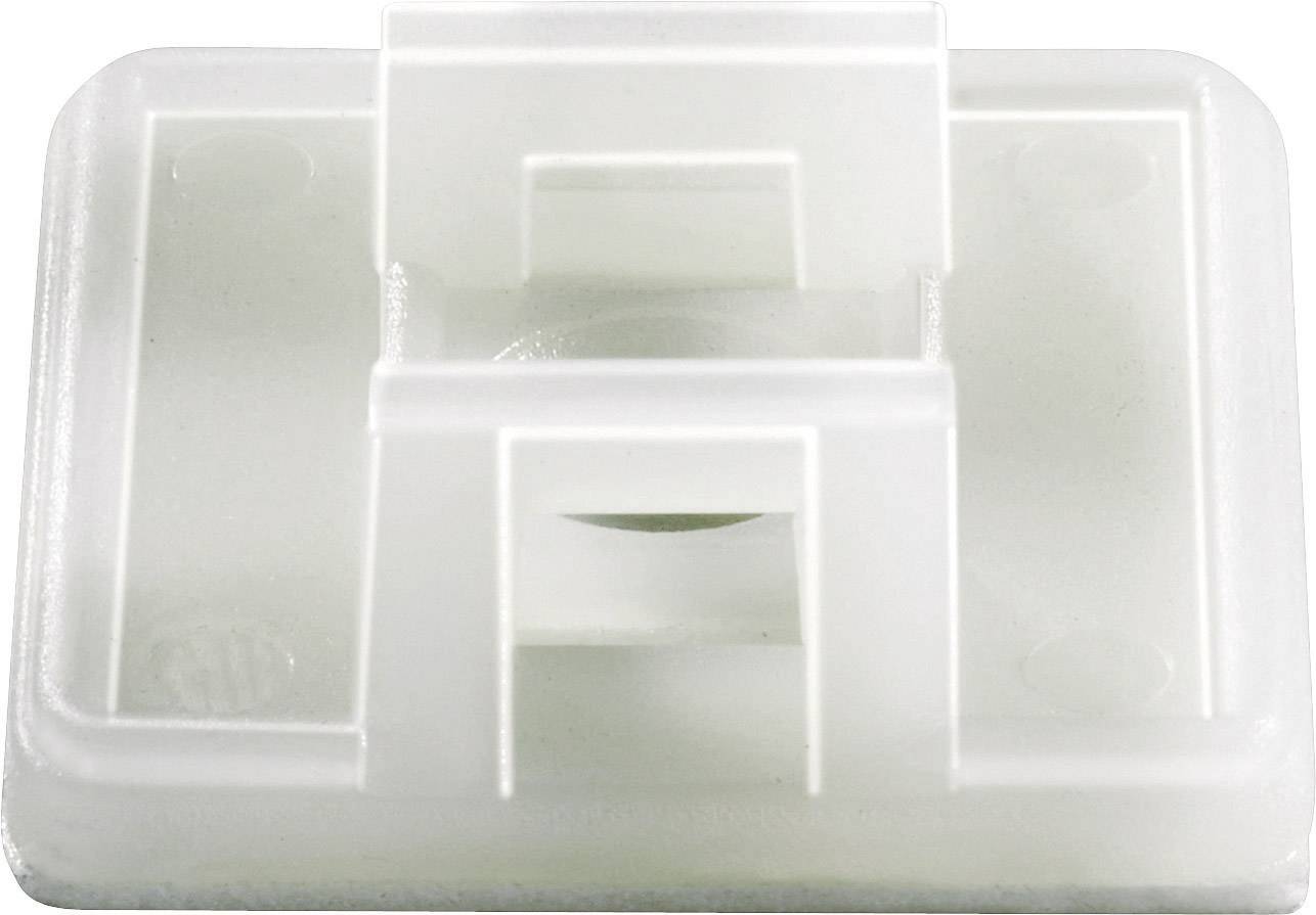 TRU Components TC-HC26T203 Befestigungssockel selbstklebend 1593040 Bündel-Ø-Bereich 19.40mm (max) 4fach einfädeln Transparent