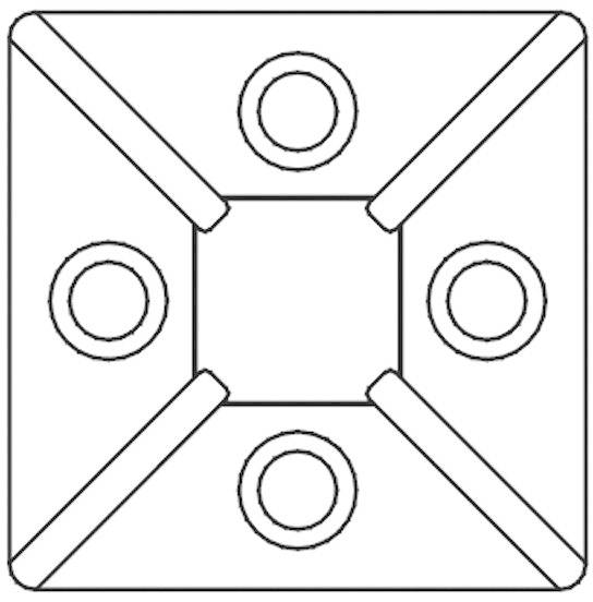 TRU Components TC-HC3838203 Befestigungssockel selbstklebend 1593050 Bündel-Ø-Bereich 13.40mm (max) 4fach einfädeln Transparent
