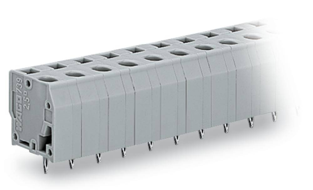 WAGO 739-203/100-000 Federkraftklemmblock 2.50 mm² Polzahl (num) 3 Grau 220 St.