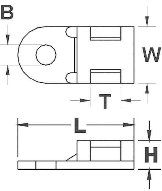 TRU Components TC-HC0203 Befestigungssockel schraubbar 1593052 Bündel-Ø-Bereich 21.30mm (max) Weiß