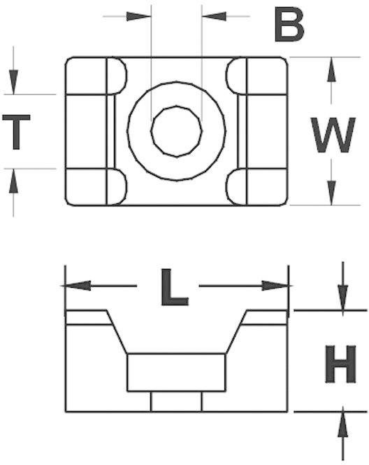 TRU Components TC-HC1S203 Befestigungssockel schraubbar 1593056 Weiß
